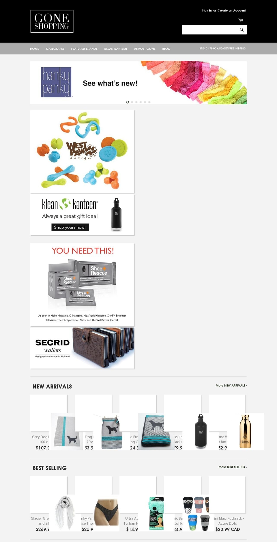 goneshopping.ca shopify website screenshot