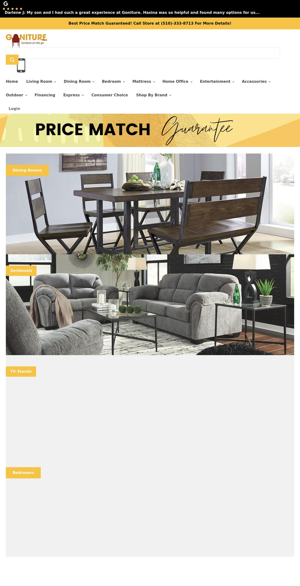 goniture.com shopify website screenshot