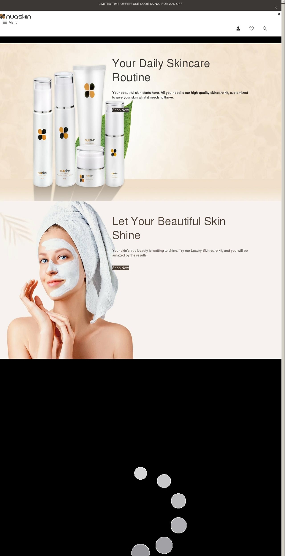 gonuaskin.com shopify website screenshot