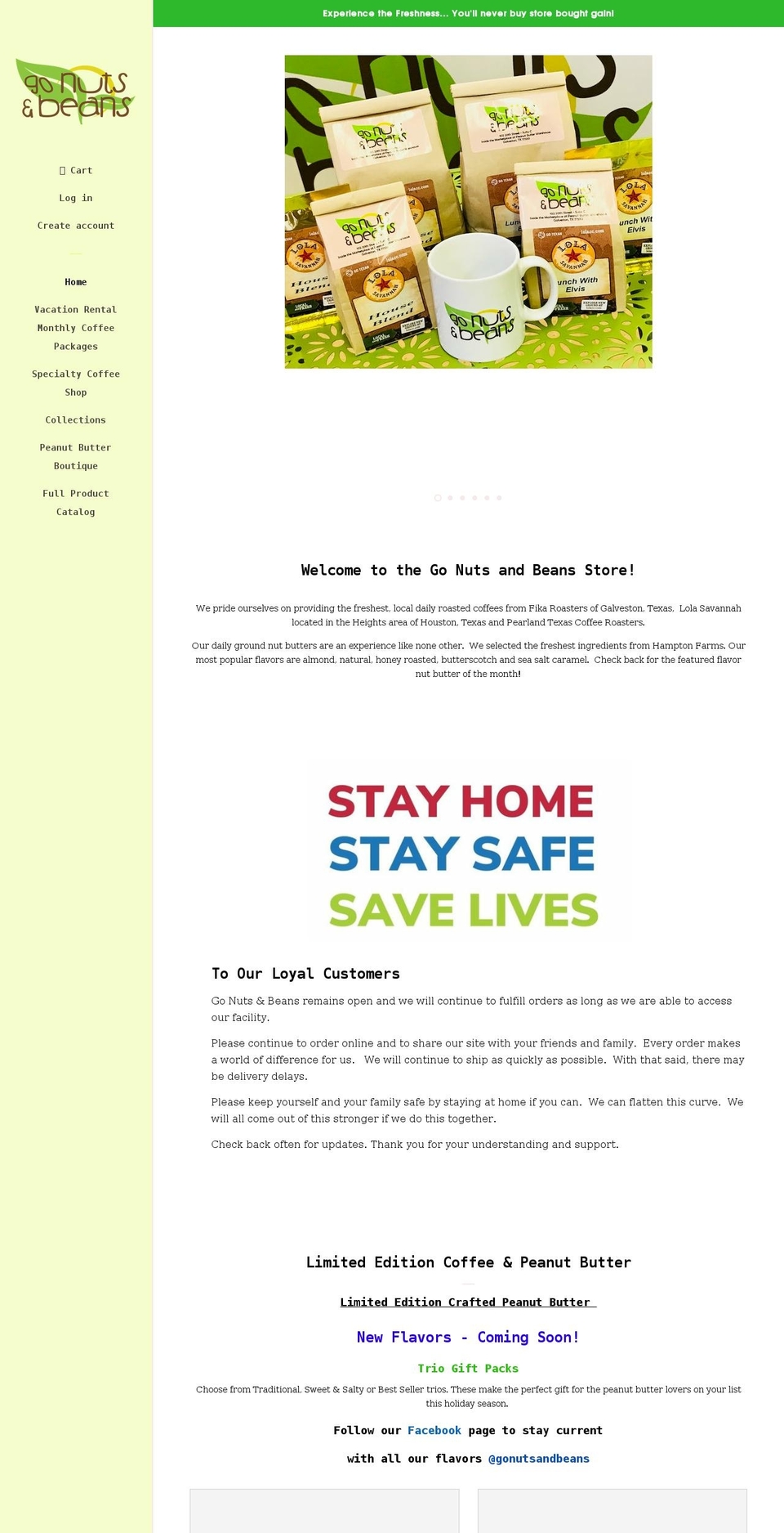 gonutsandbeans.com shopify website screenshot