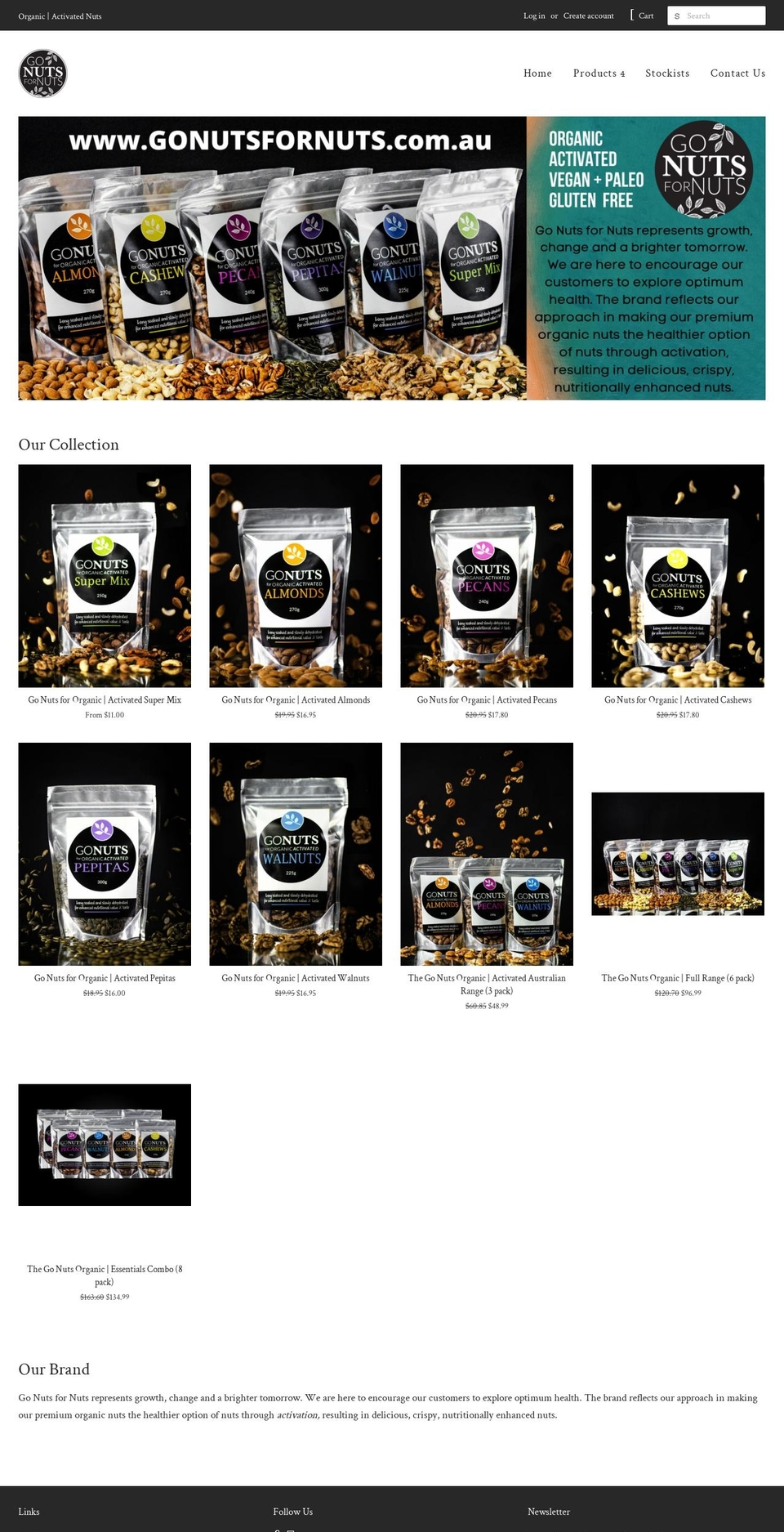 gonutsfornuts.com.au shopify website screenshot