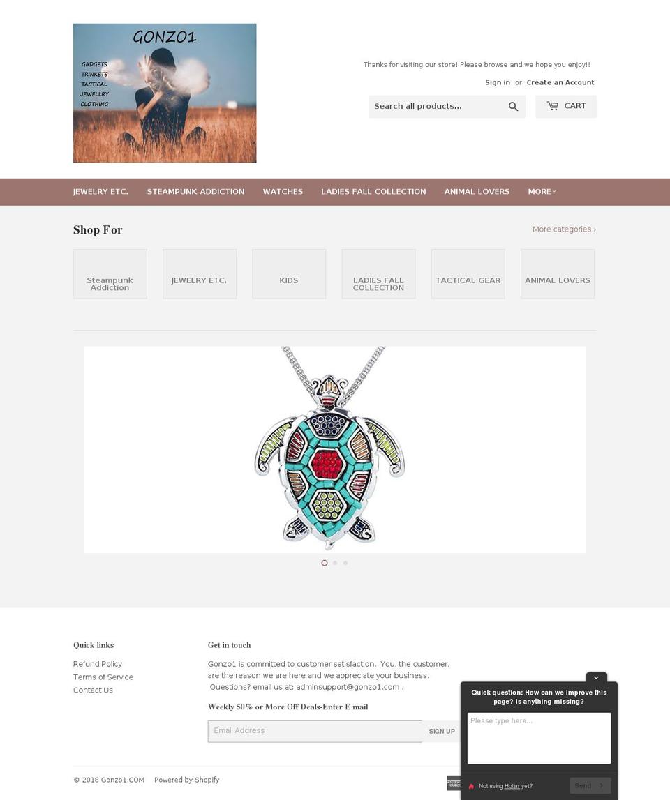 gonzo1.com — Shopify storefront screenshot