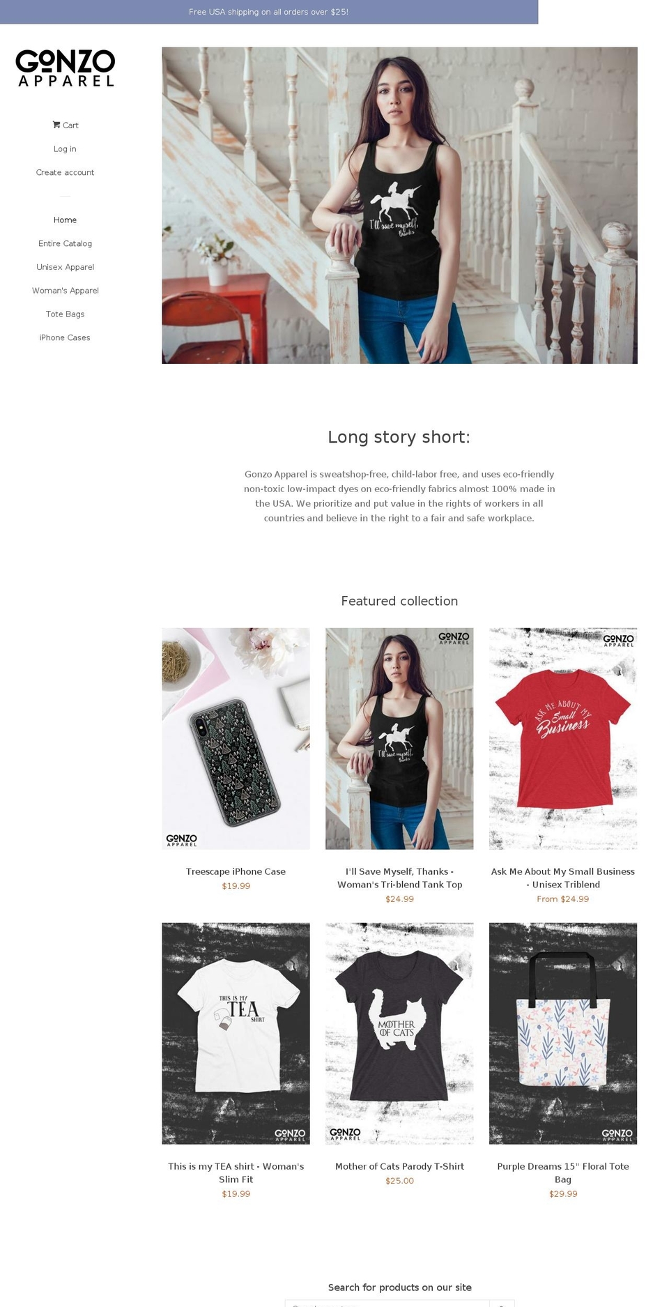 gonzoapparel.com — Shopify storefront screenshot