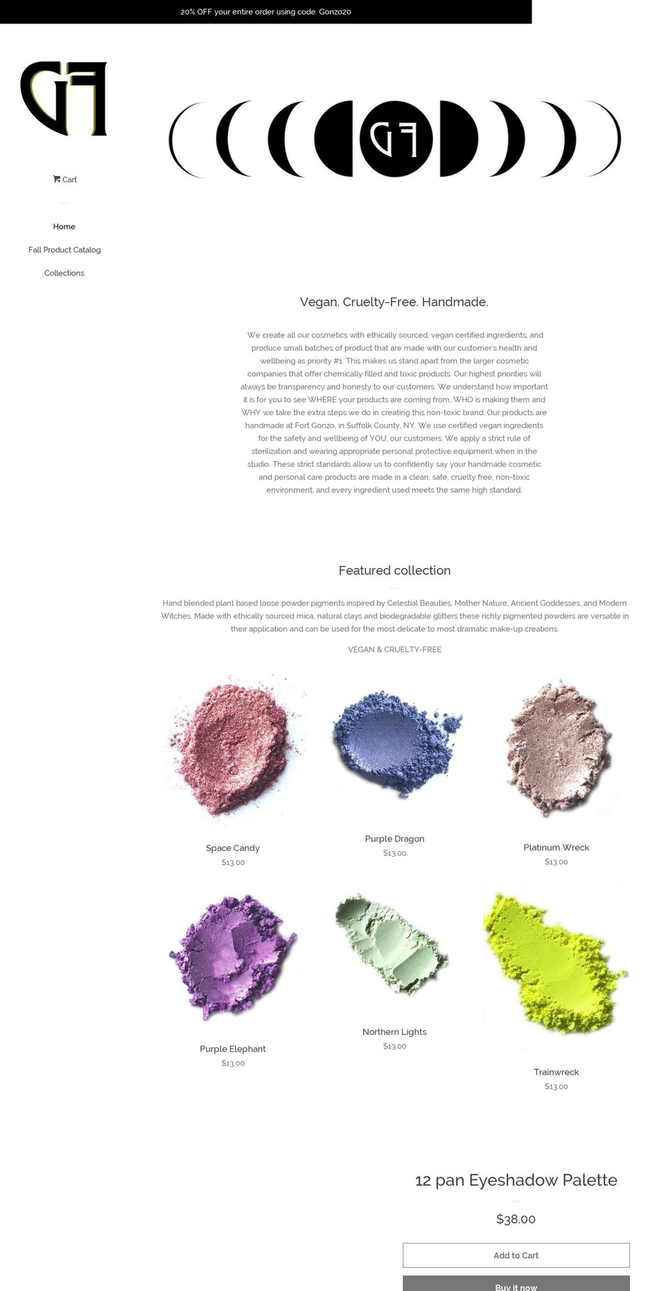 gonzoface.com — Shopify storefront screenshot