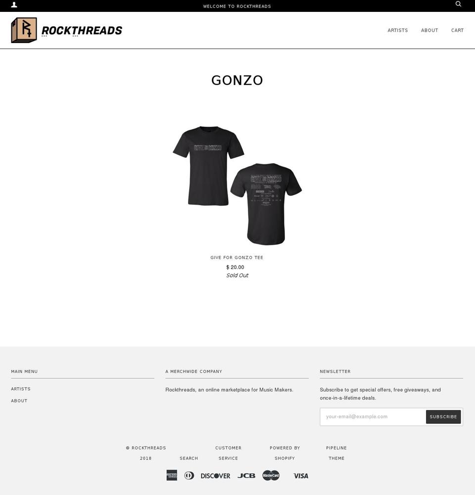 gonzomerch.com shopify website screenshot
