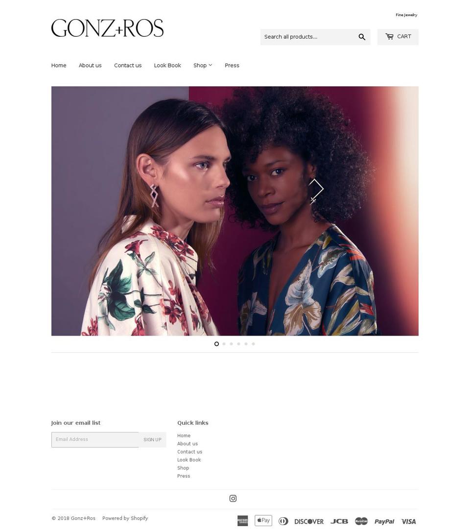 gonzros.com shopify website screenshot