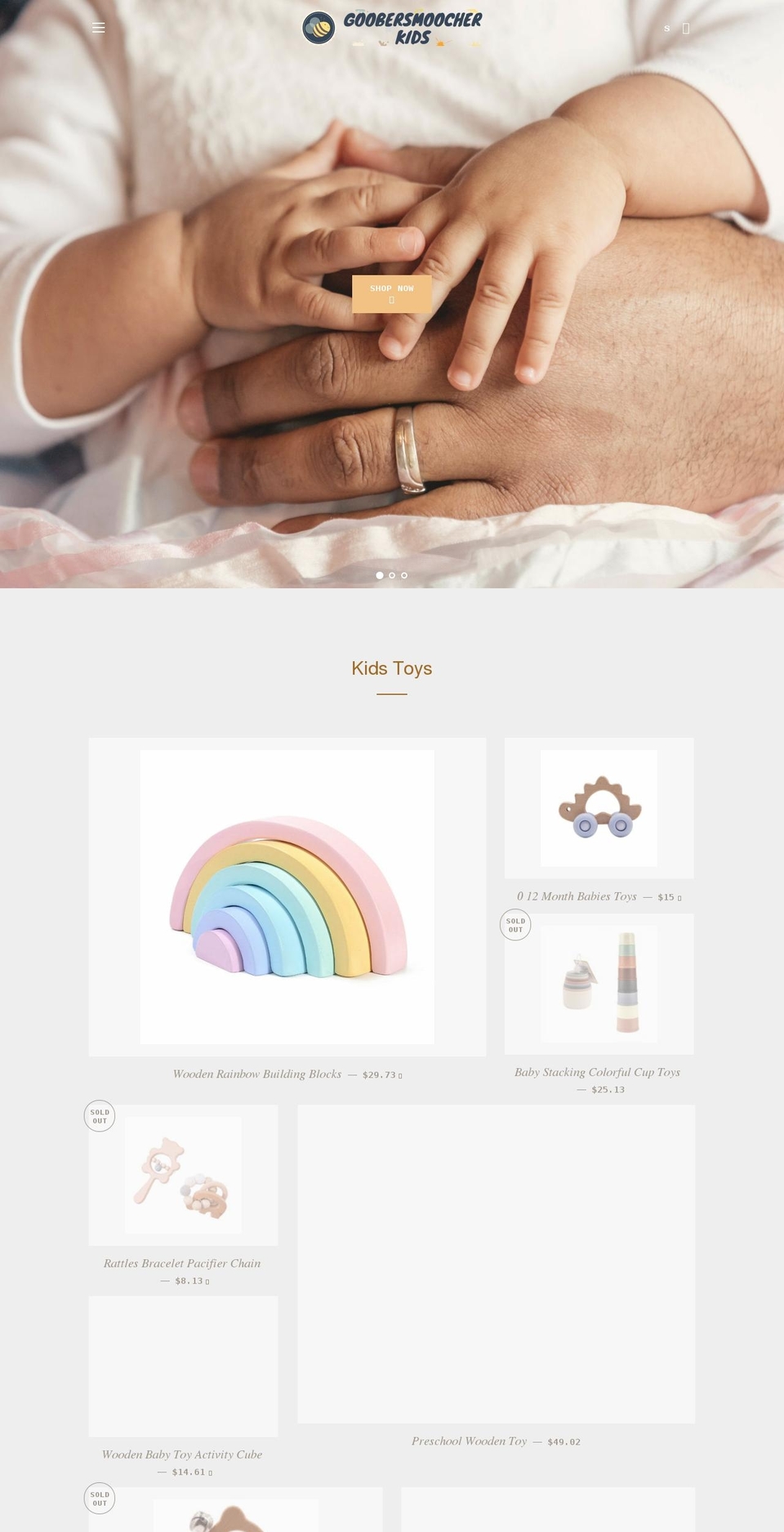 goobersmoocherkids.com shopify website screenshot