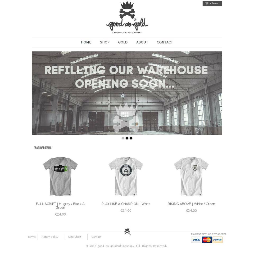 Good as Gold Shopify theme site example good-as-gold.com