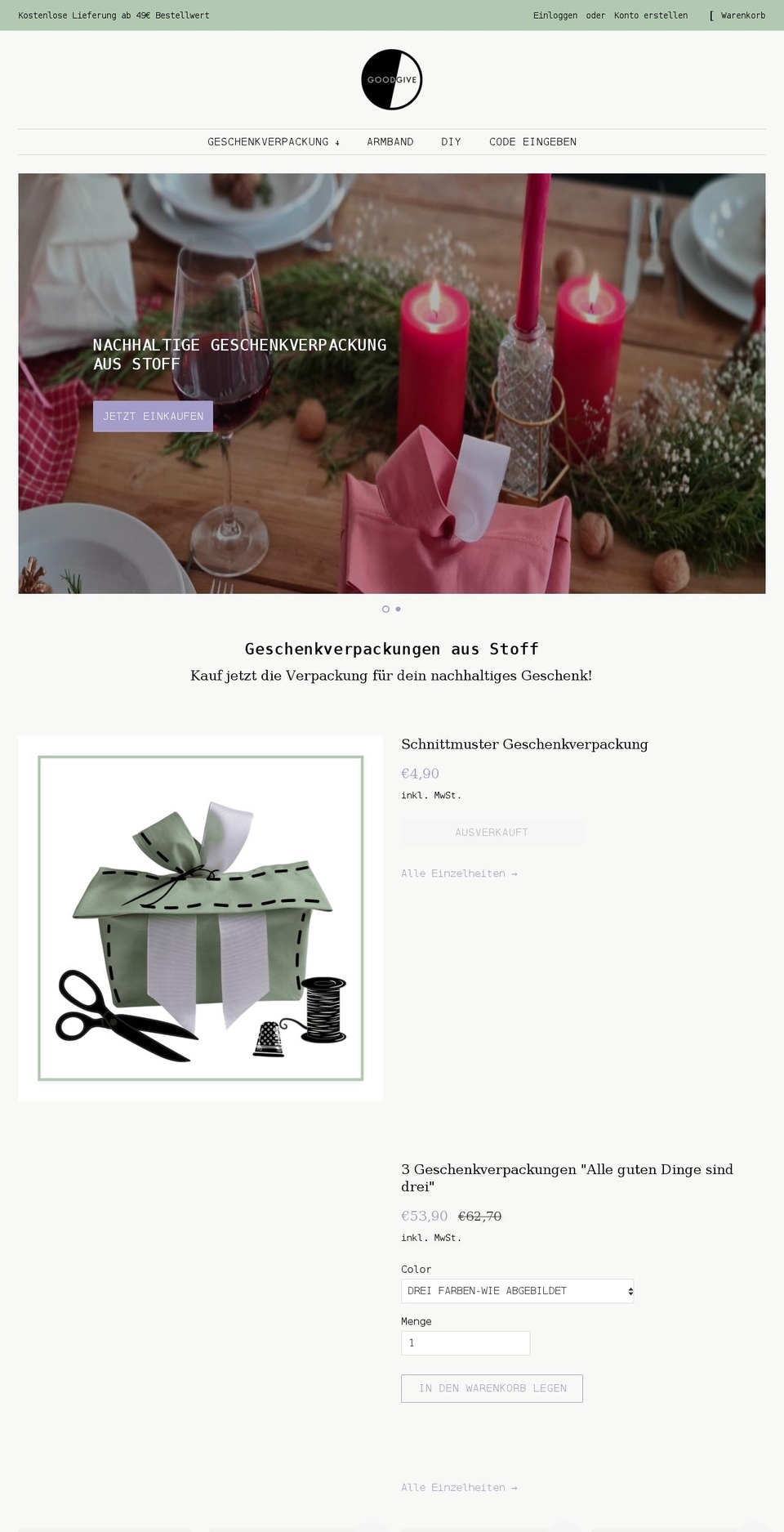 good-give.com shopify website screenshot
