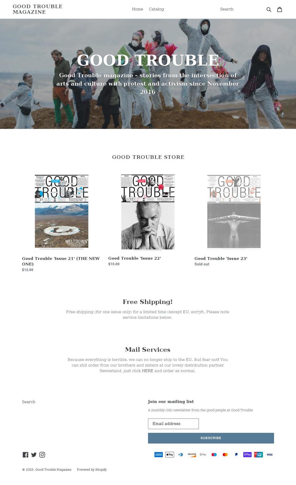 good-trouble-magazine.myshopify.com shopify website screenshot