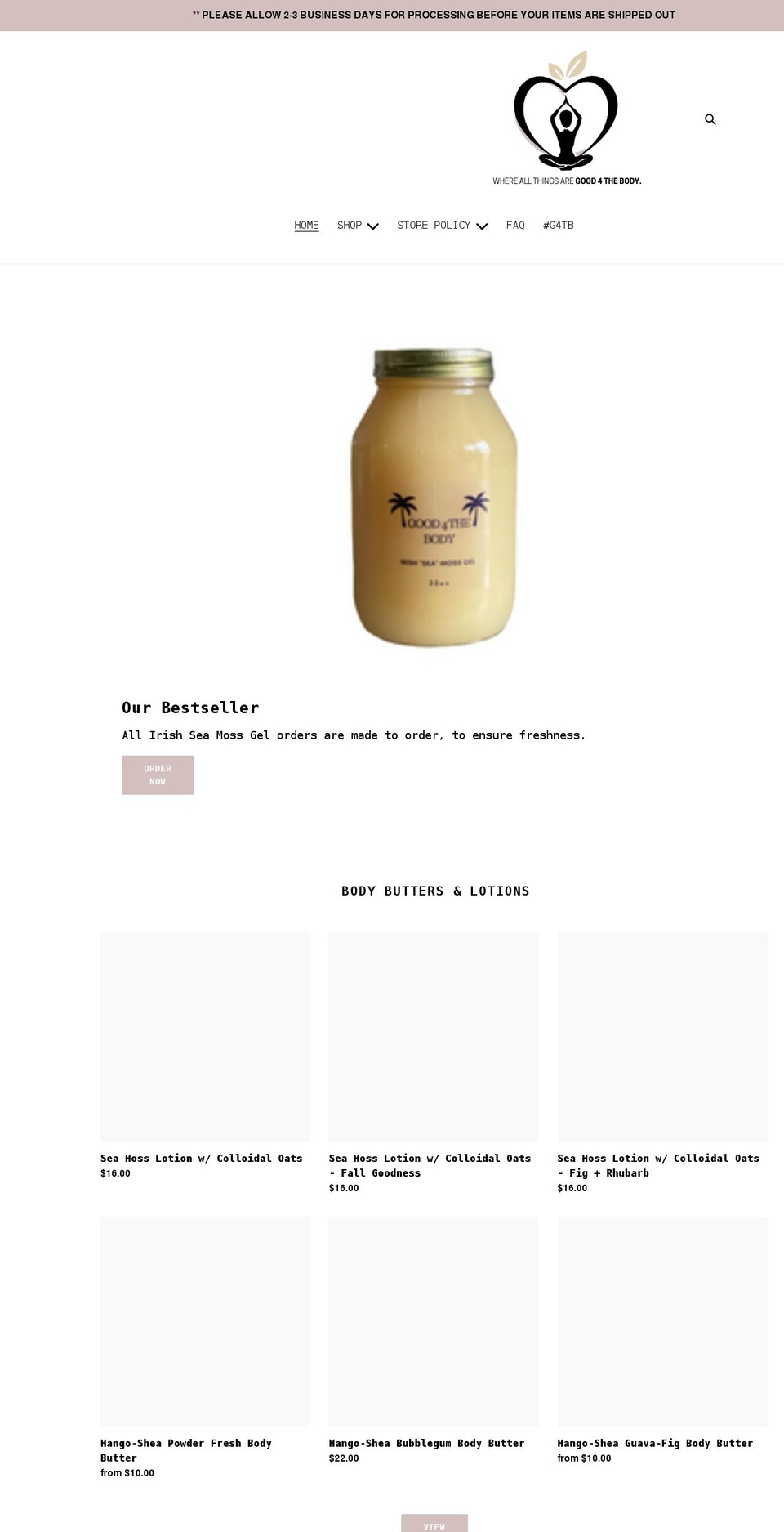 good4thebody.ca shopify website screenshot