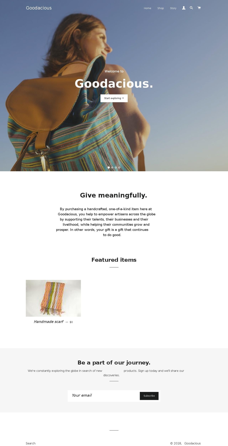 goodacious.com — Shopify storefront screenshot