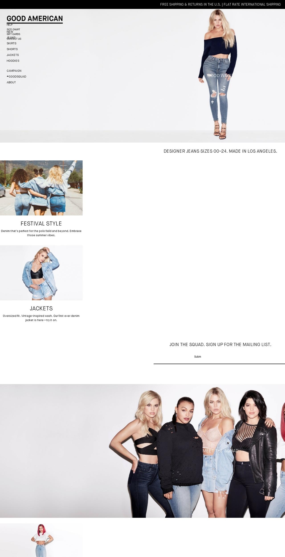goodamerican.net shopify website screenshot