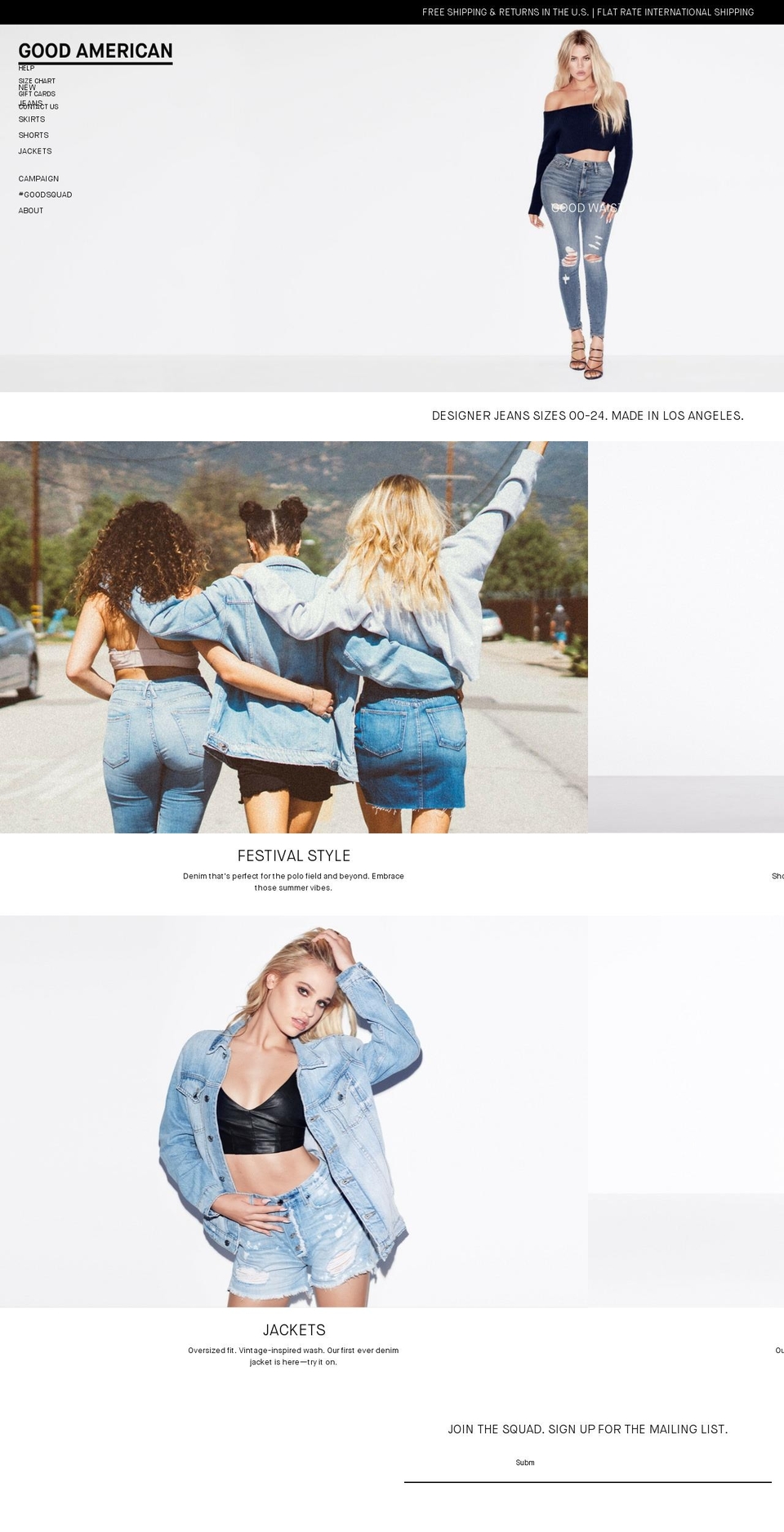 goodamericanjeans.com shopify website screenshot