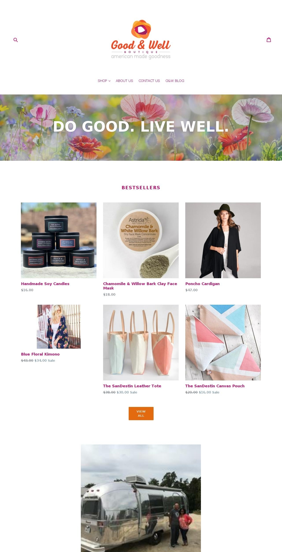 goodandwellboutique.com shopify website screenshot