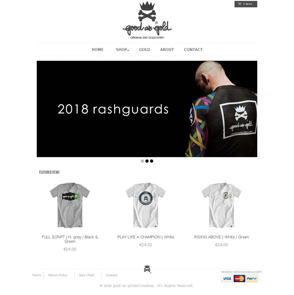 Good as Gold Shopify theme site example goodasgoldclothing.com