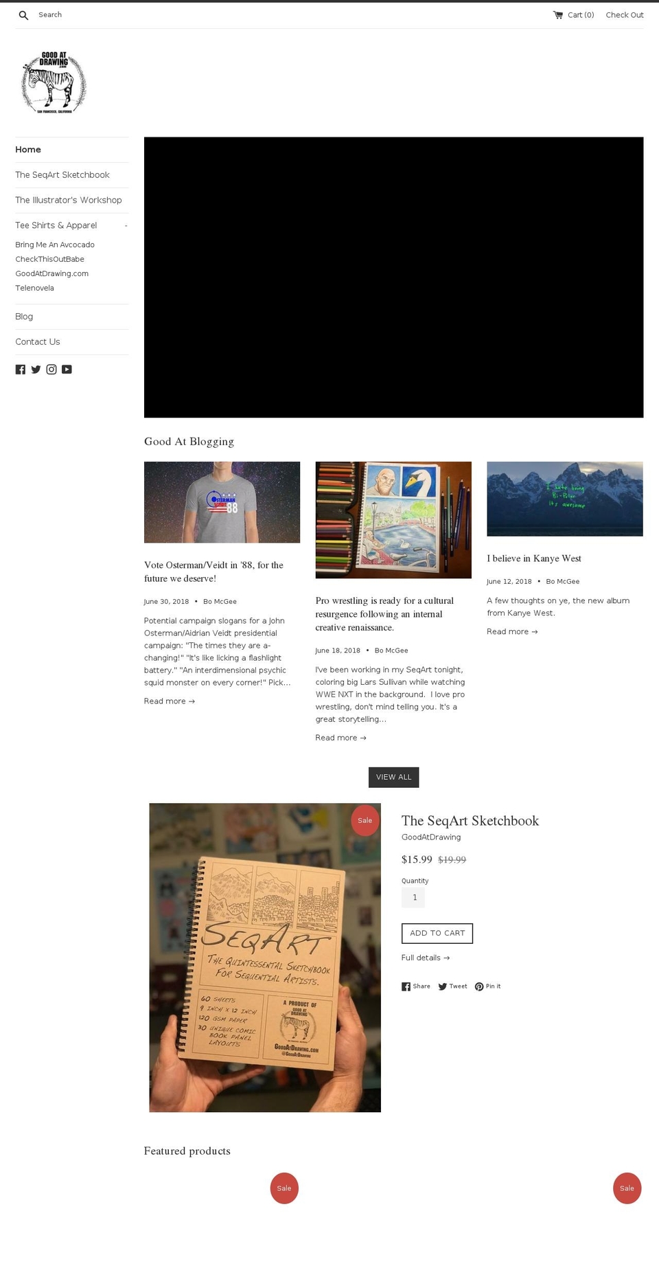 goodatdrawing.com — Shopify storefront screenshot