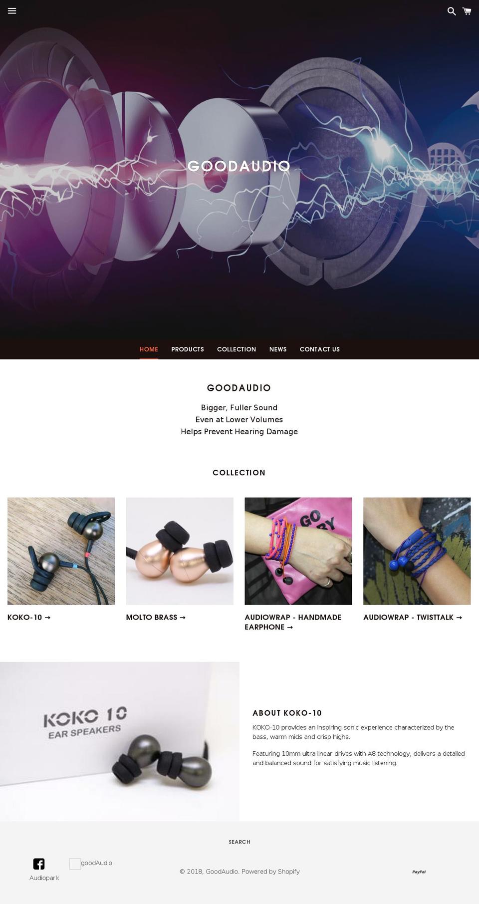 goodaudio.biz shopify website screenshot