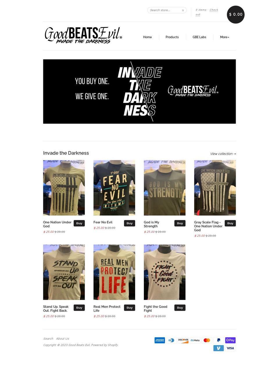 goodbeatsevil.com shopify website screenshot