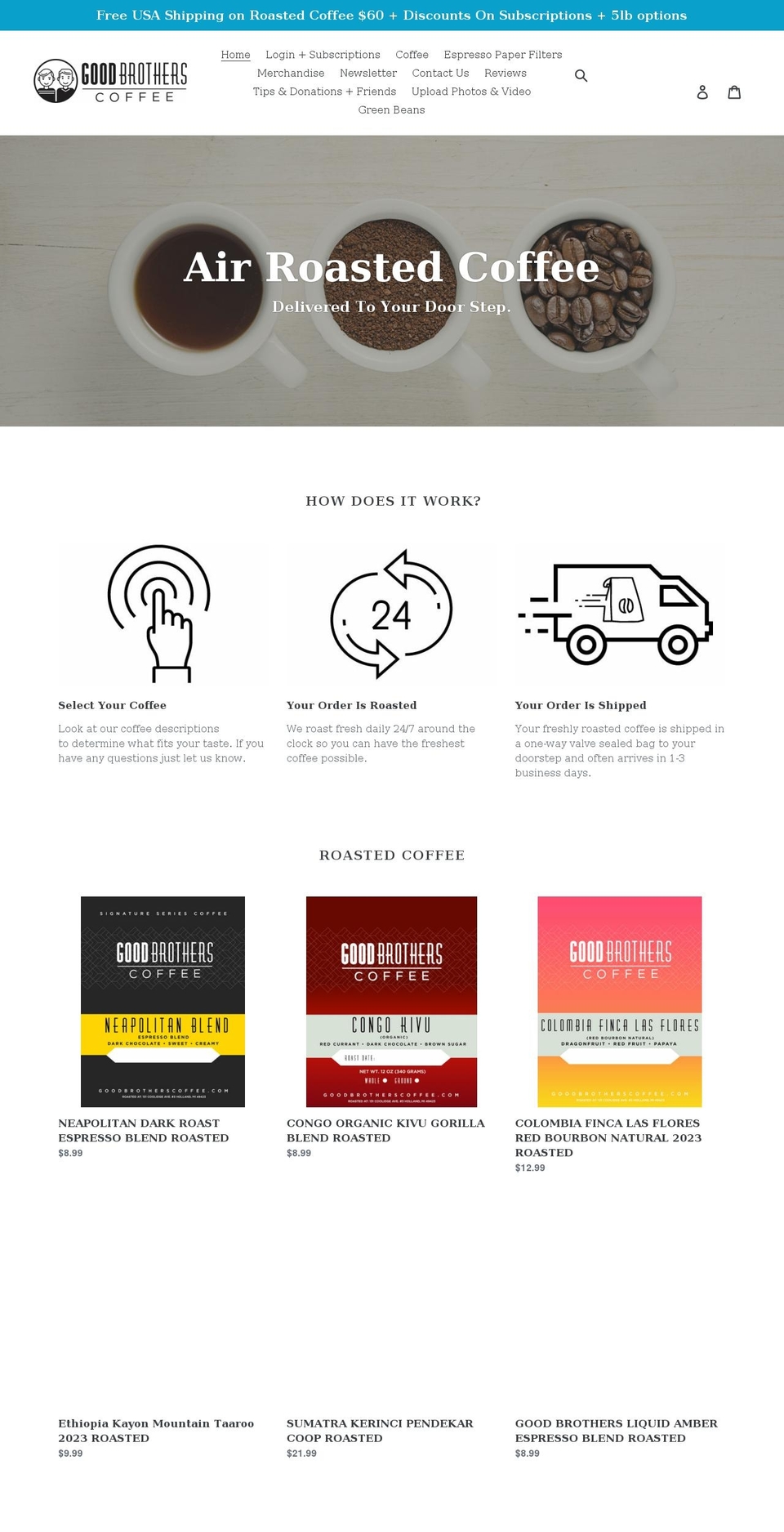 goodbrotherscoffee.com shopify website screenshot