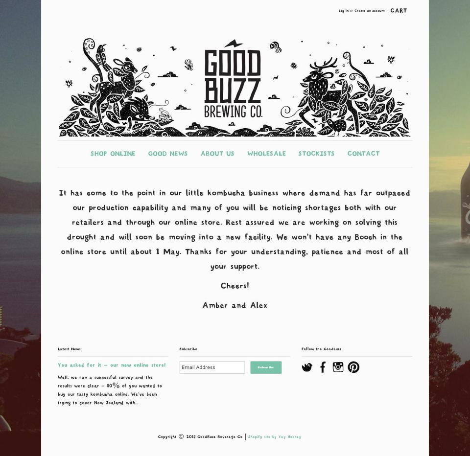 goodbuzz.nz shopify website screenshot