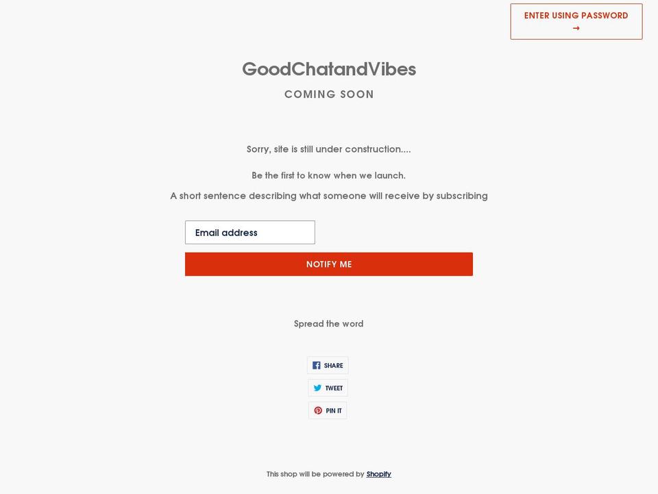 goodchatandvibes.com shopify website screenshot