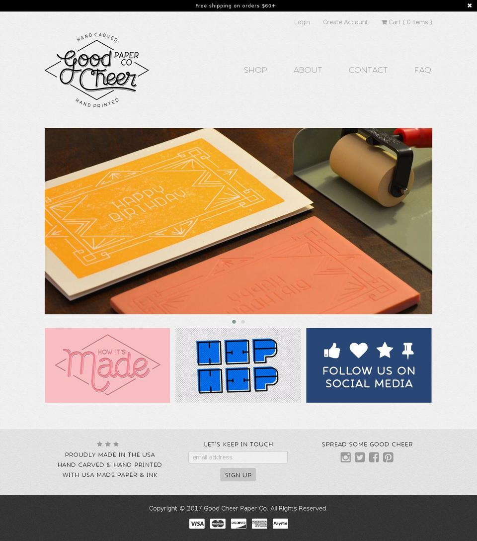 goodcheerpaper.com shopify website screenshot