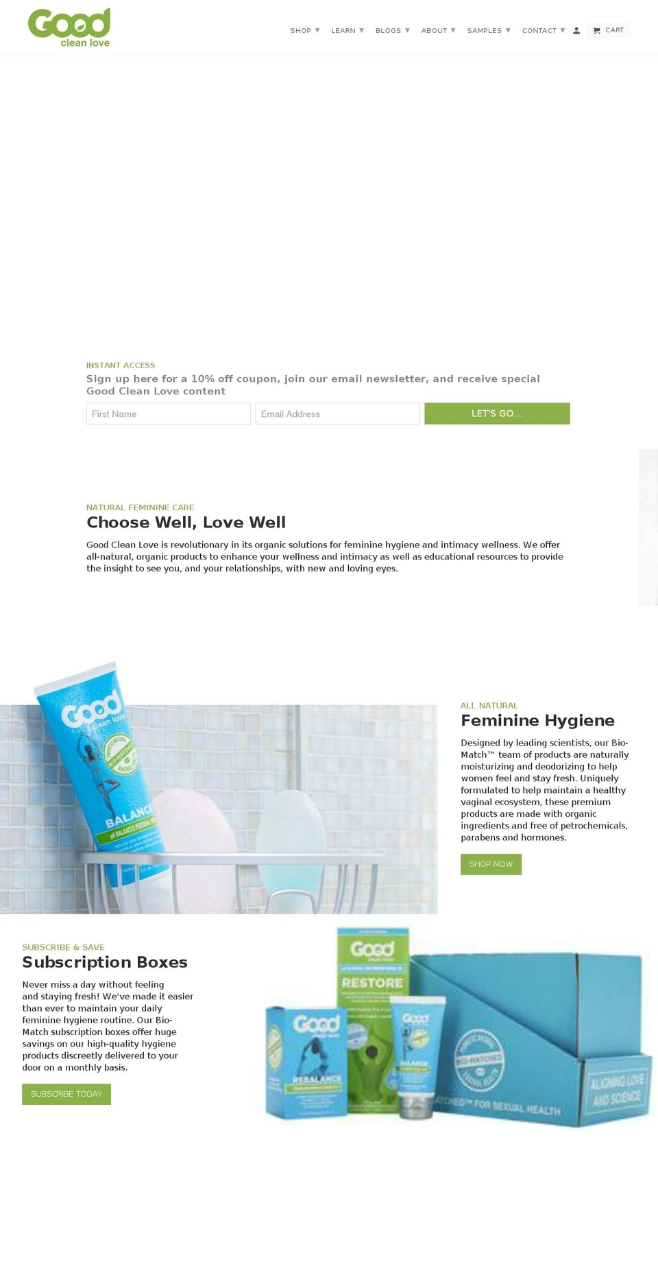 goodcleanlove.net shopify website screenshot
