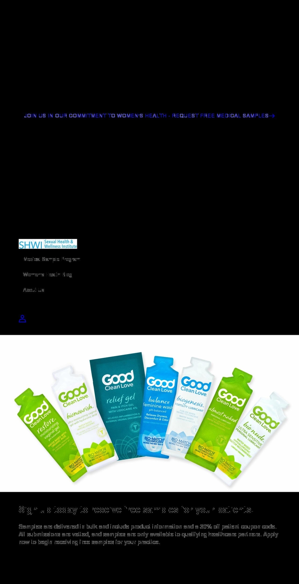 goodcleanlovesamples.com — Shopify storefront screenshot