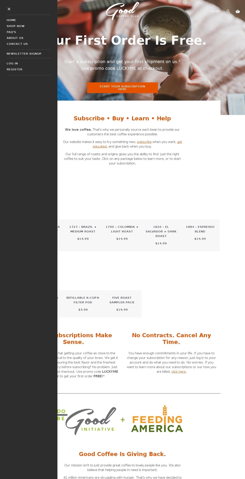 goodcoffeeclub.com shopify website screenshot