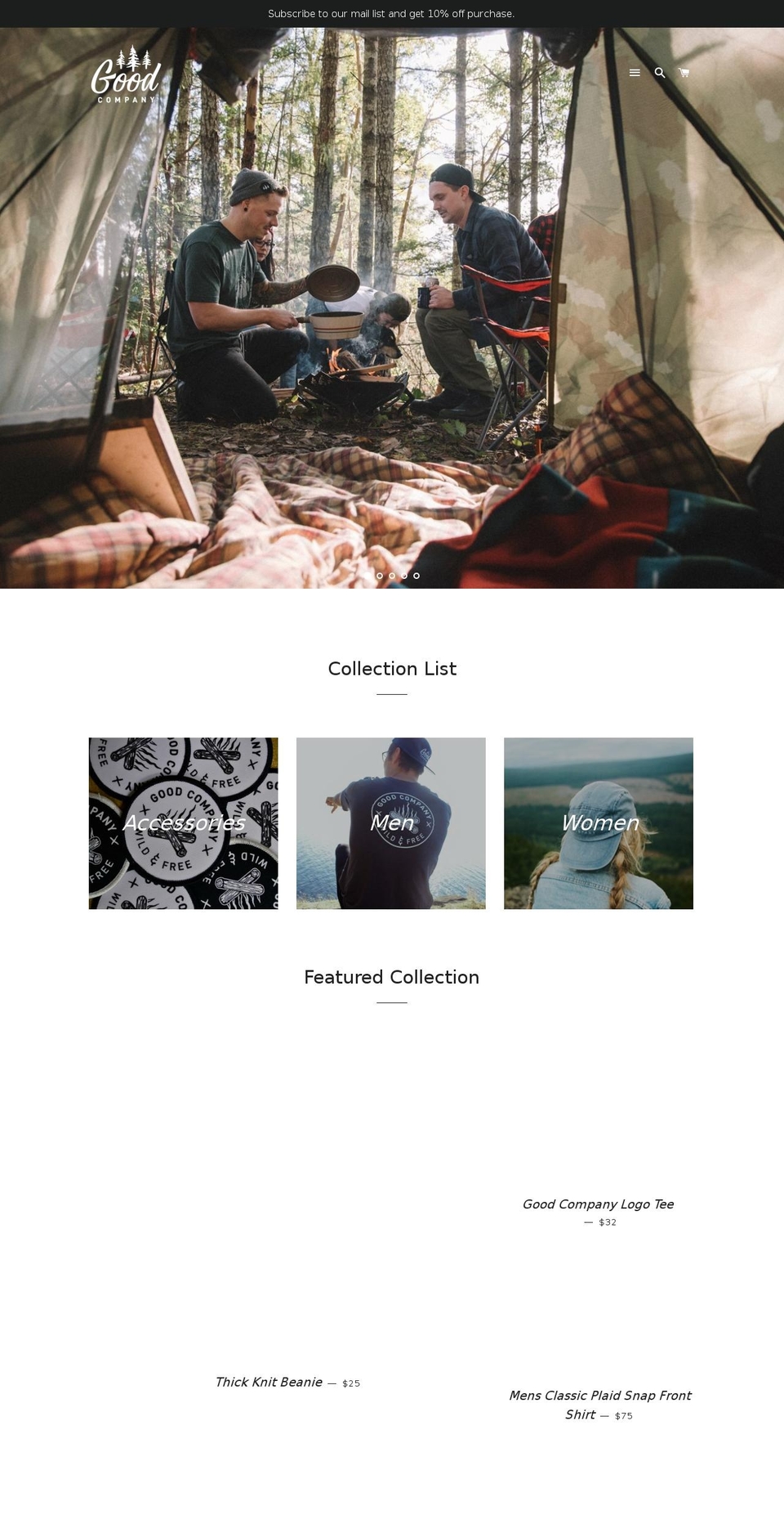 goodcompanyclothing.com — Shopify storefront screenshot