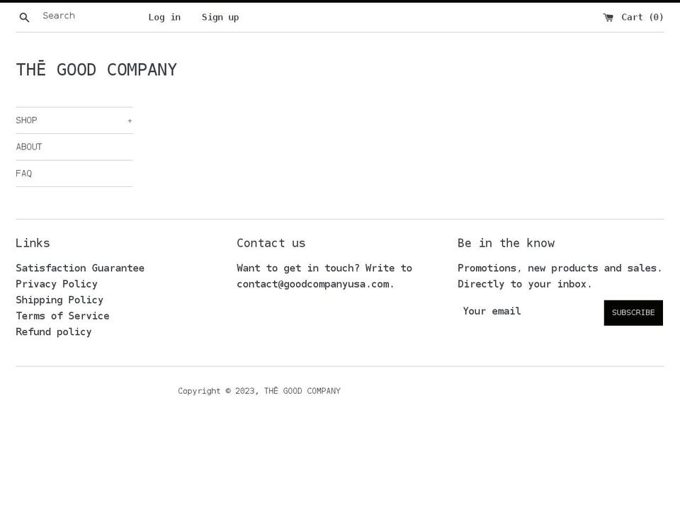 goodcompanyusa.com shopify website screenshot