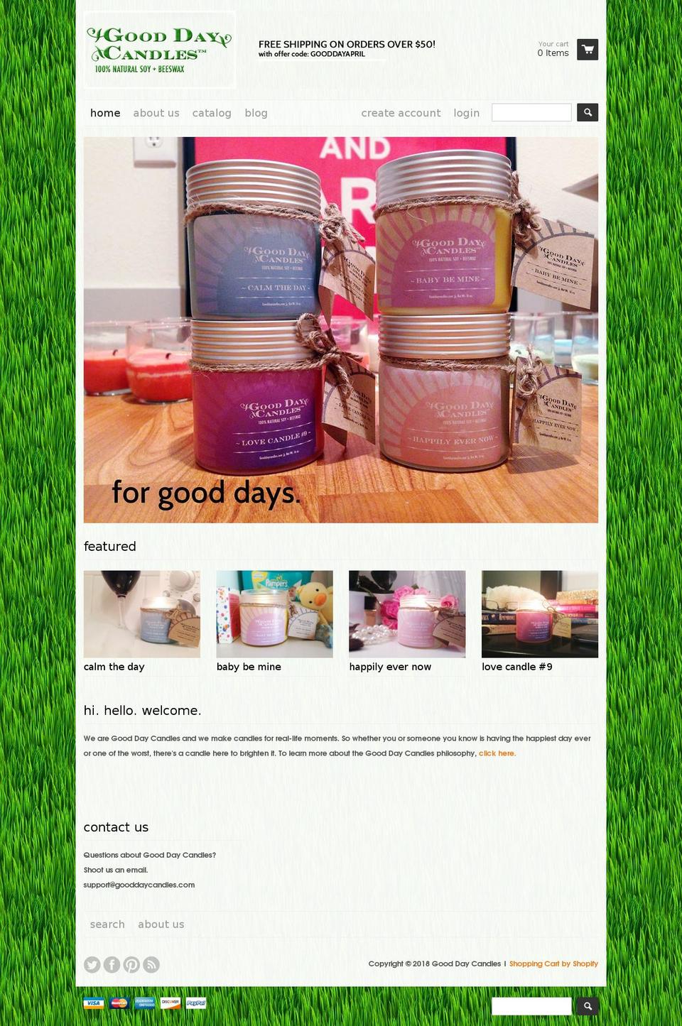 gooddaycandles.com shopify website screenshot