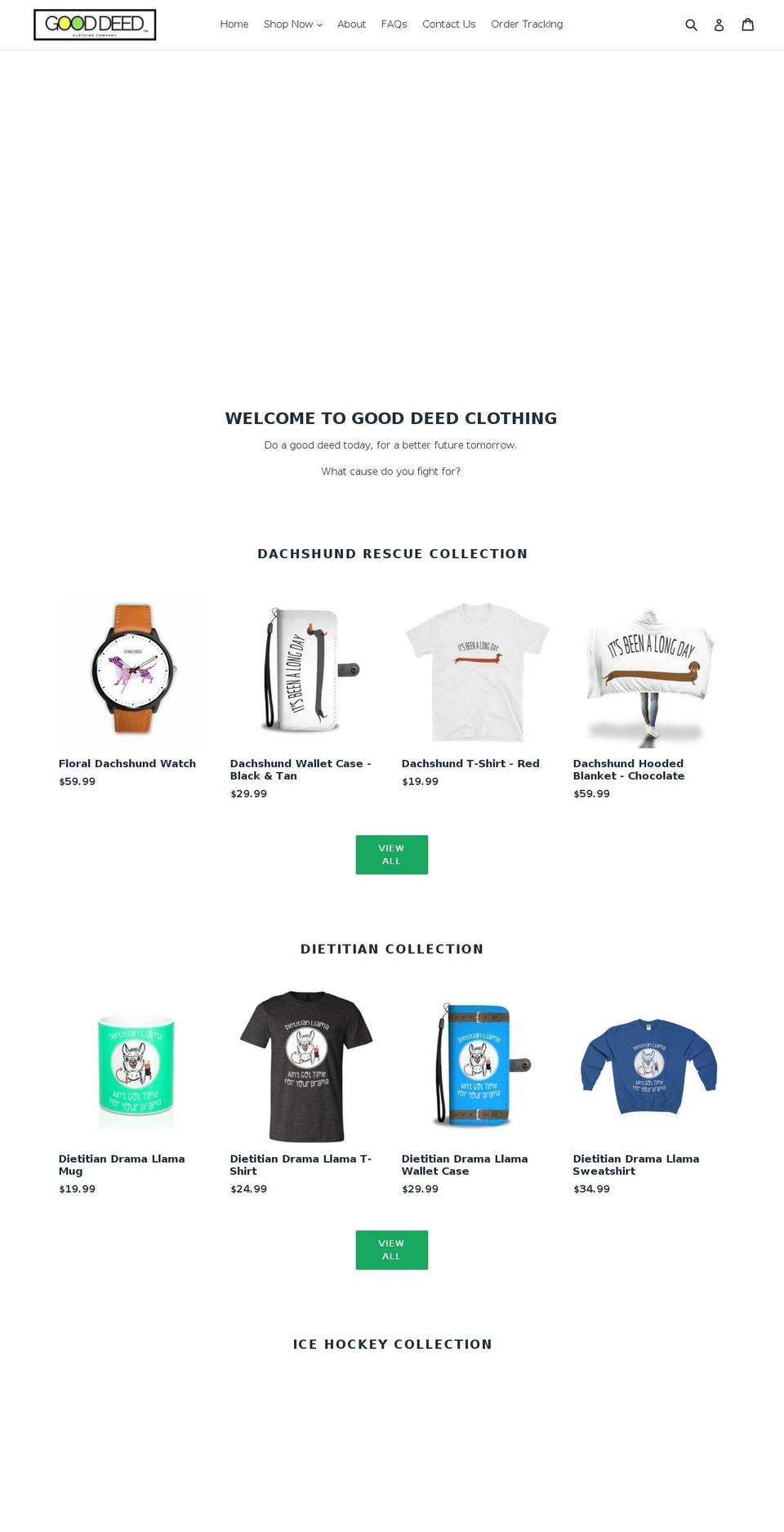 gooddeedclothing.com — Shopify storefront screenshot