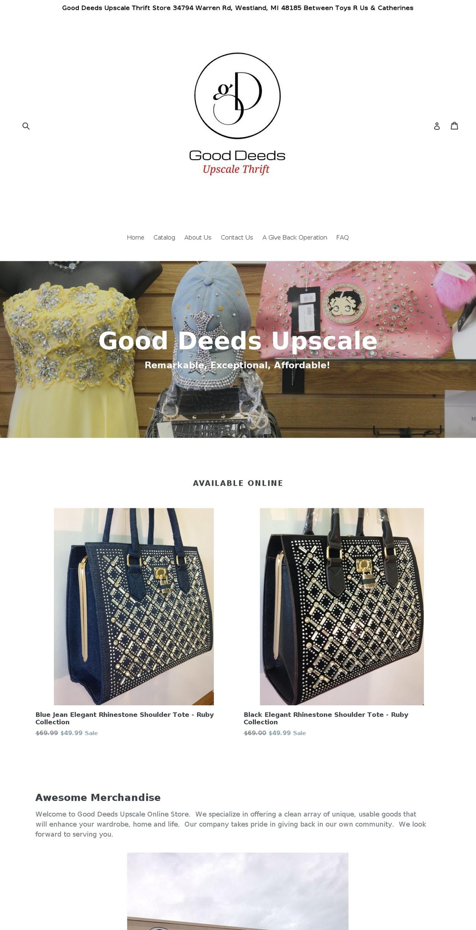 gooddeedsupscale.com — Shopify storefront screenshot
