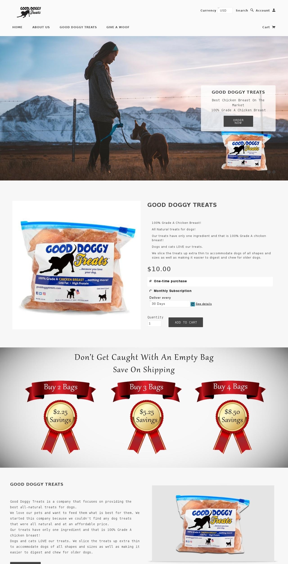 gooddoggytreats.com shopify website screenshot