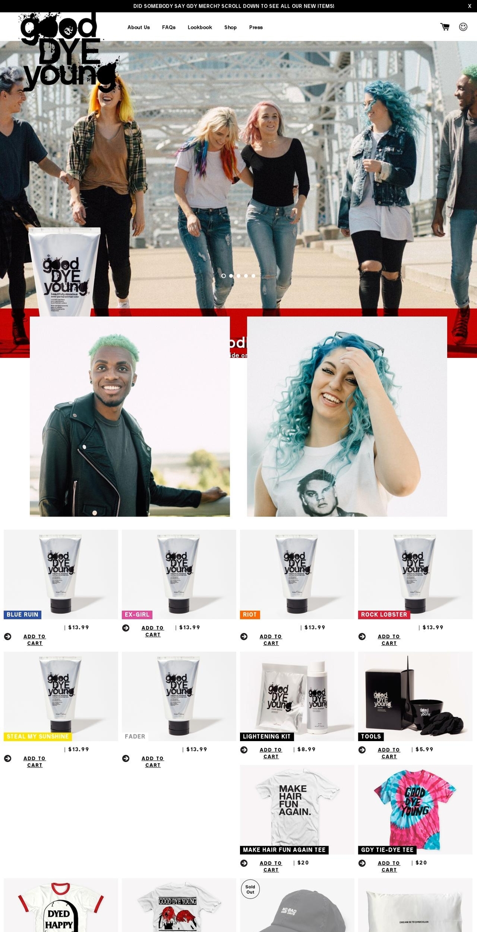 Main Theme - WH Shopify theme site example gooddyeyoung.com