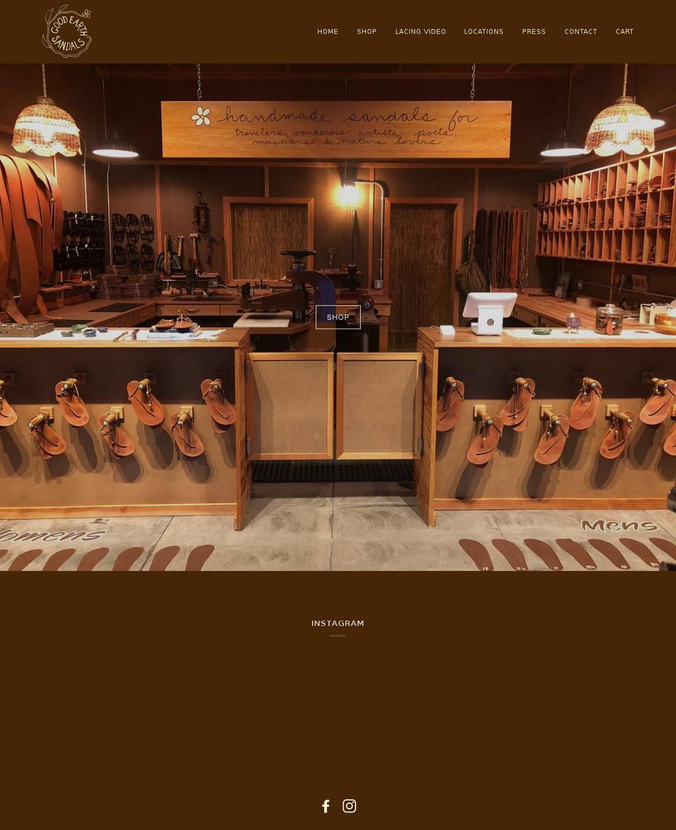 goodearthsandals.com shopify website screenshot