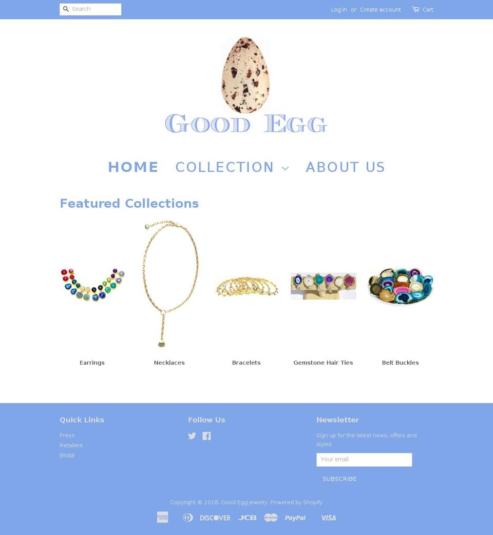goodeggjewelry.com — Shopify storefront screenshot