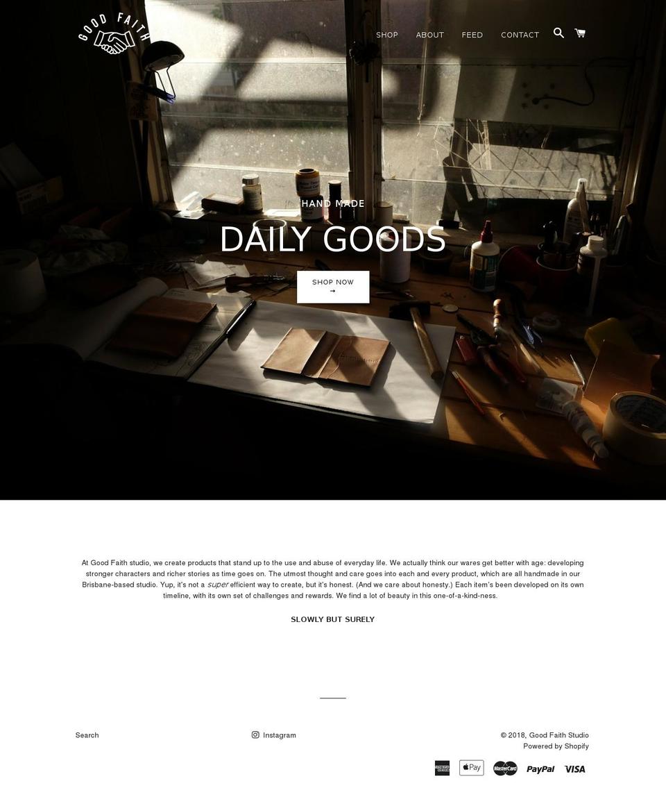 goodfaith.studio shopify website screenshot