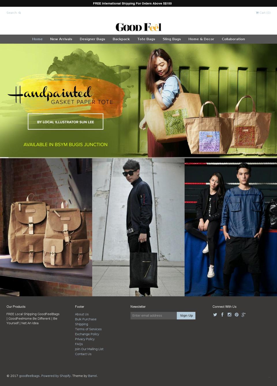 Weekend Shopify theme site example goodfeelbags.com