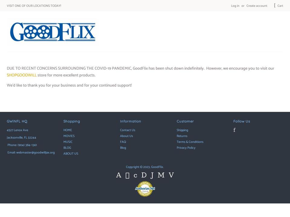 goodflix.org shopify website screenshot
