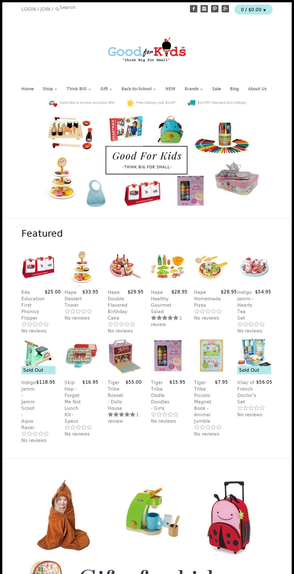 goodforkids.com.au shopify website screenshot