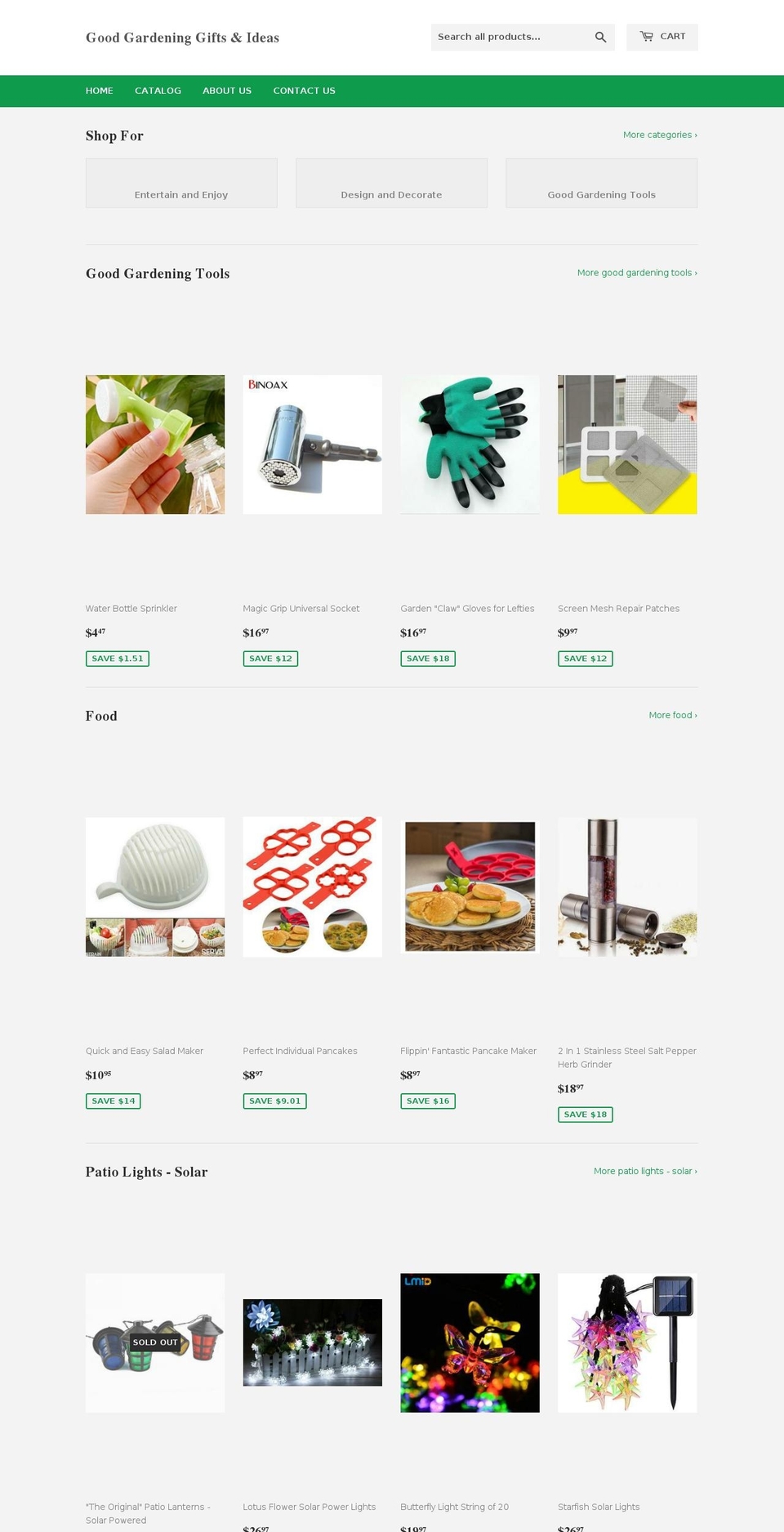 goodgardeninggifts.com — Shopify storefront screenshot