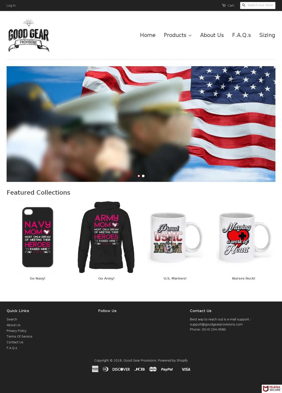goodgearprovisions.com — Shopify storefront screenshot