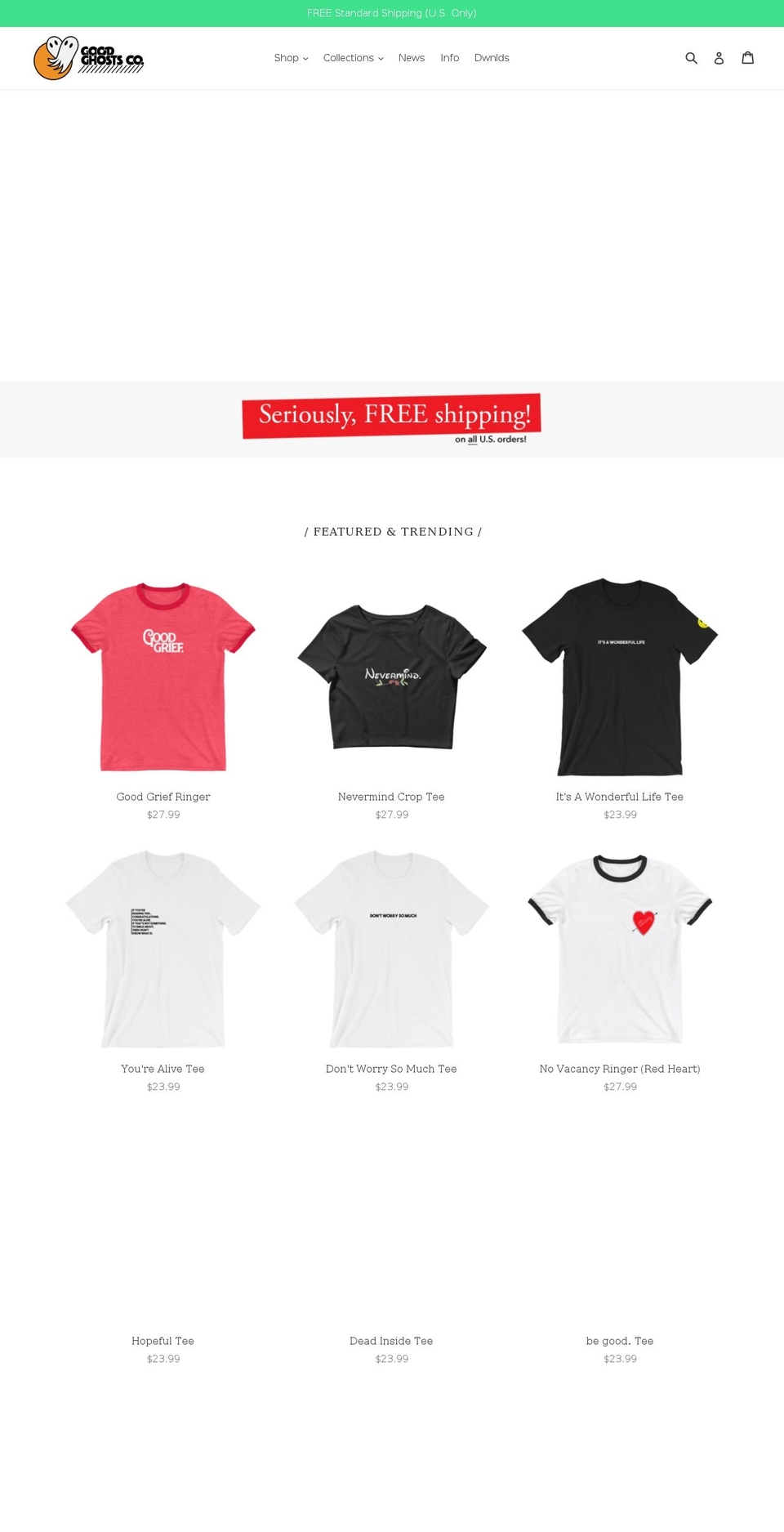 goodghosts.co shopify website screenshot