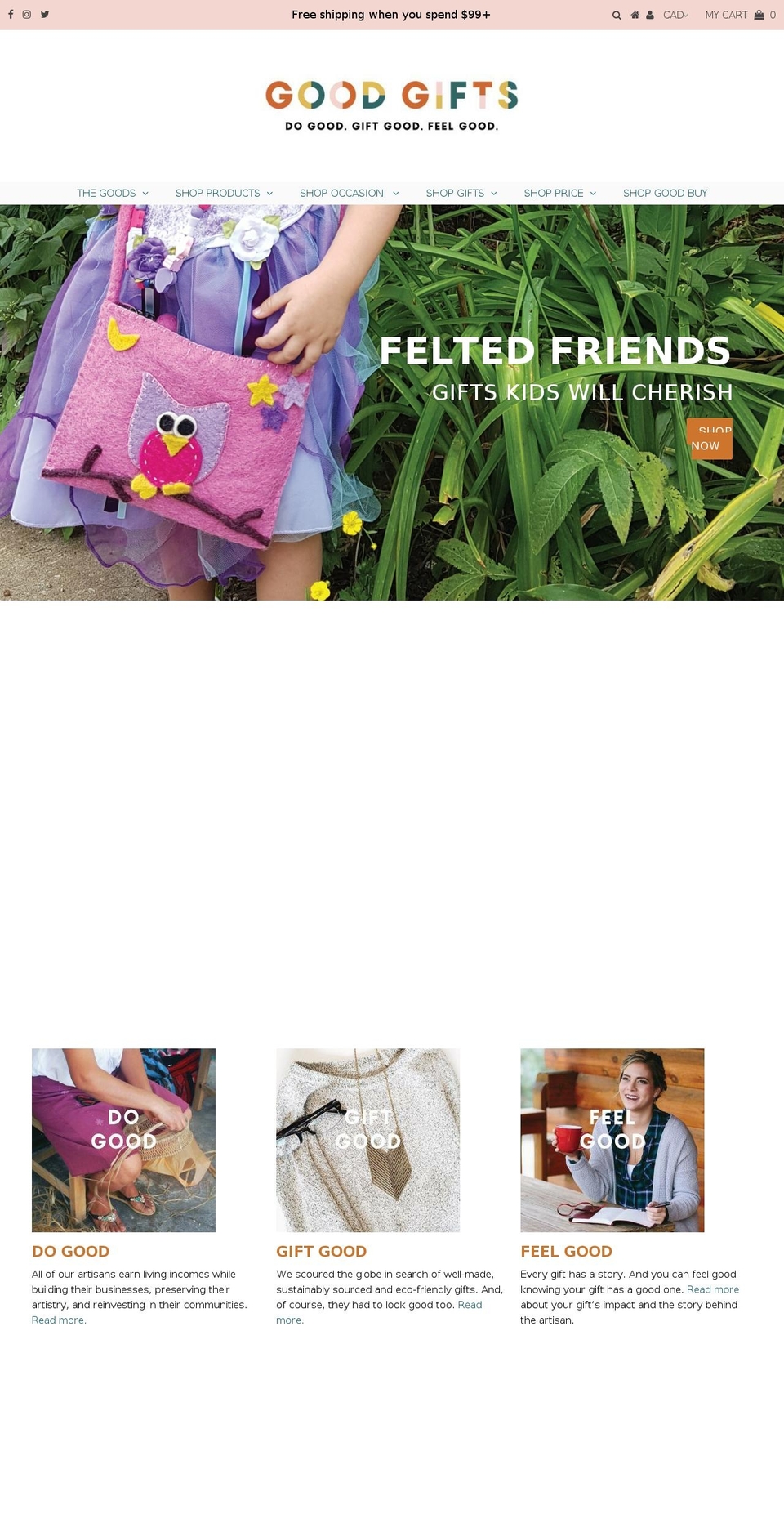 goodgifts.ca shopify website screenshot