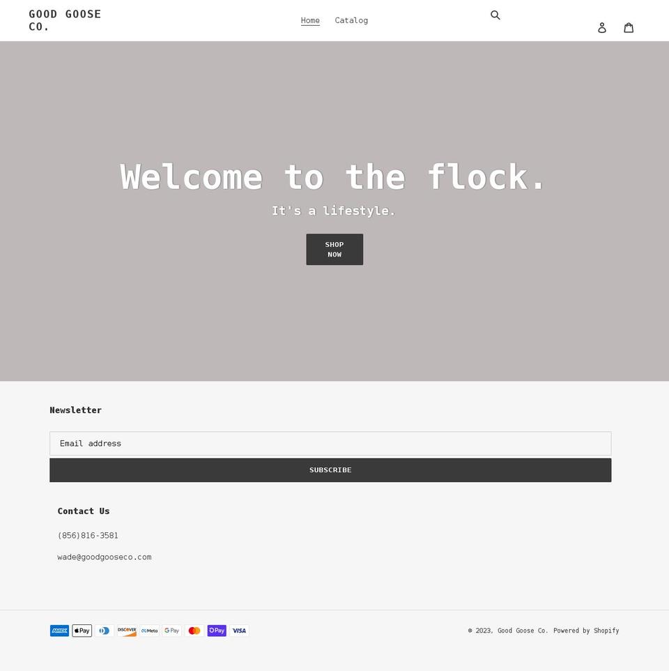 goodgooseco.com shopify website screenshot