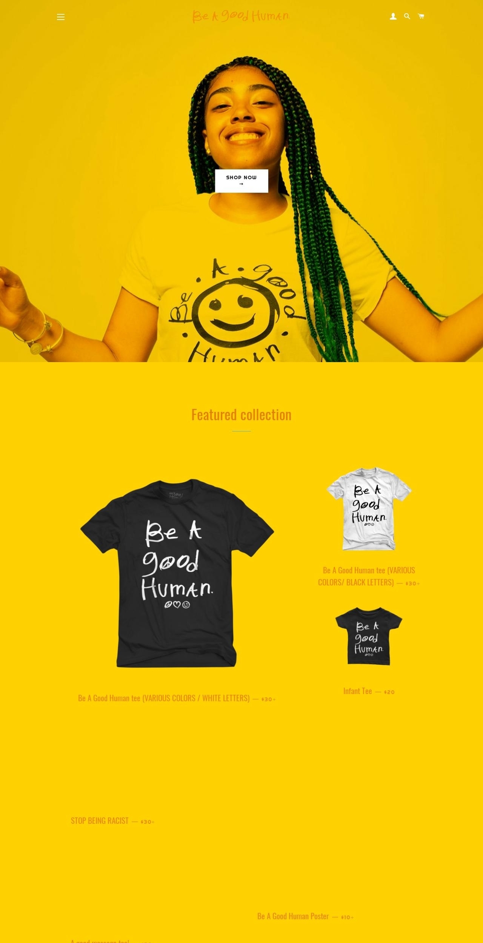 goodhumancampaign.com — Shopify storefront screenshot