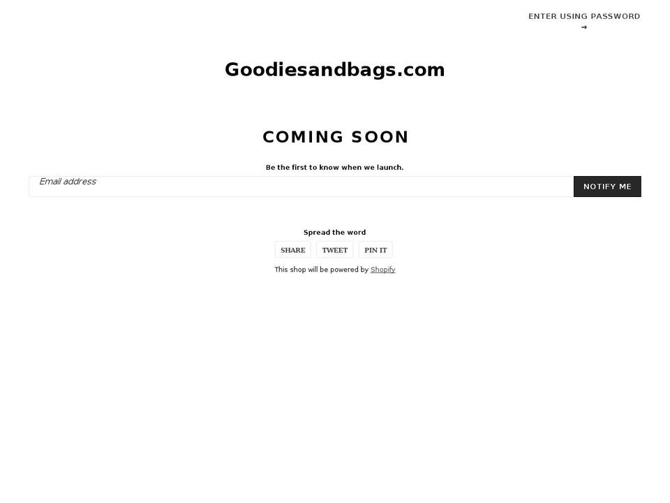 goodiesandbags.com — Shopify storefront screenshot